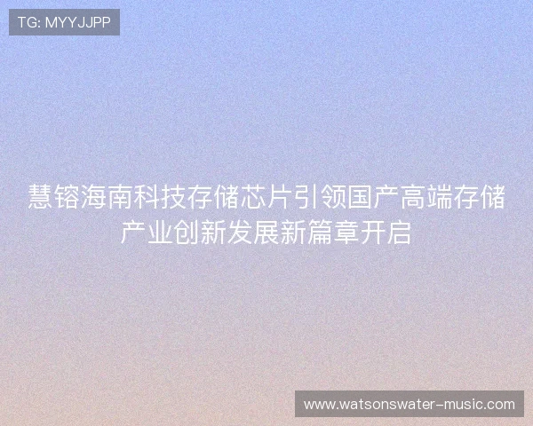 慧镕海南科技存储芯片引领国产高端存储产业创新发展新篇章开启